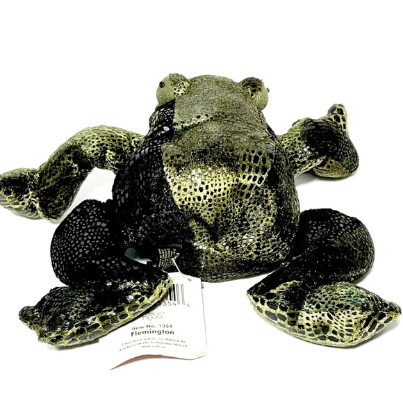 Flemington Frog Russ 6” Plush Stuffed Beanie Green Earth Zone Zonies Item 1354 - Picture 5 of 12